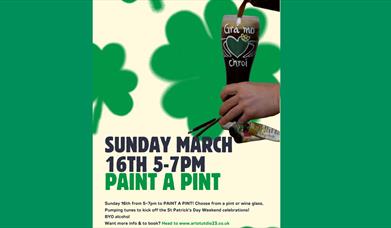Paint a pint glass for Saint Patrick's day at art studio 23 Newry