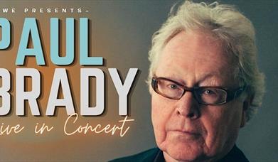Image of Paul Brady alongsidt text promoting 'Paul Brady Live in Concert'