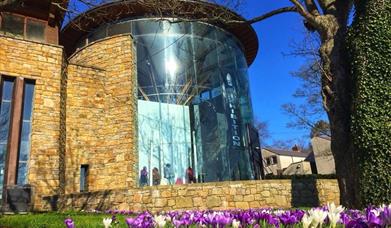 Saint Patrick exterior with flowers