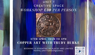 photo of copper artwork flyer