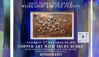 image of flyer with copper art workshop details