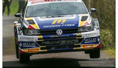 Modern Tyres Ulster Rally car on the track