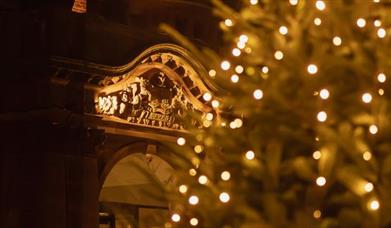 Christmas Tree lit up outside Slieve Donard hotel