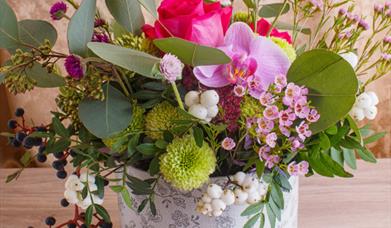 flowers in a hat box