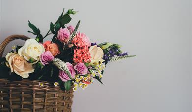 flowers in a basket