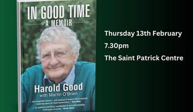 Rev Harold Book Launch Poster on the 13 February St Patrick Centre Downpatrick