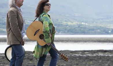 Fil Campbell and Tom McFarland standing on the shoreline at Rostrevor.