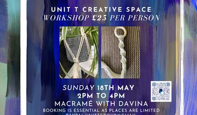 flyer of details of macrame workshop