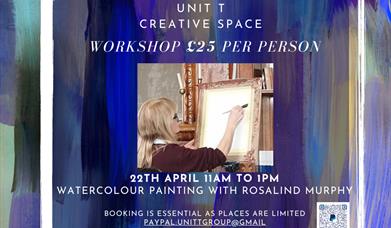 photo of flyer to promote the watercolour workshop