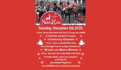 poster with all event times on a red backgound