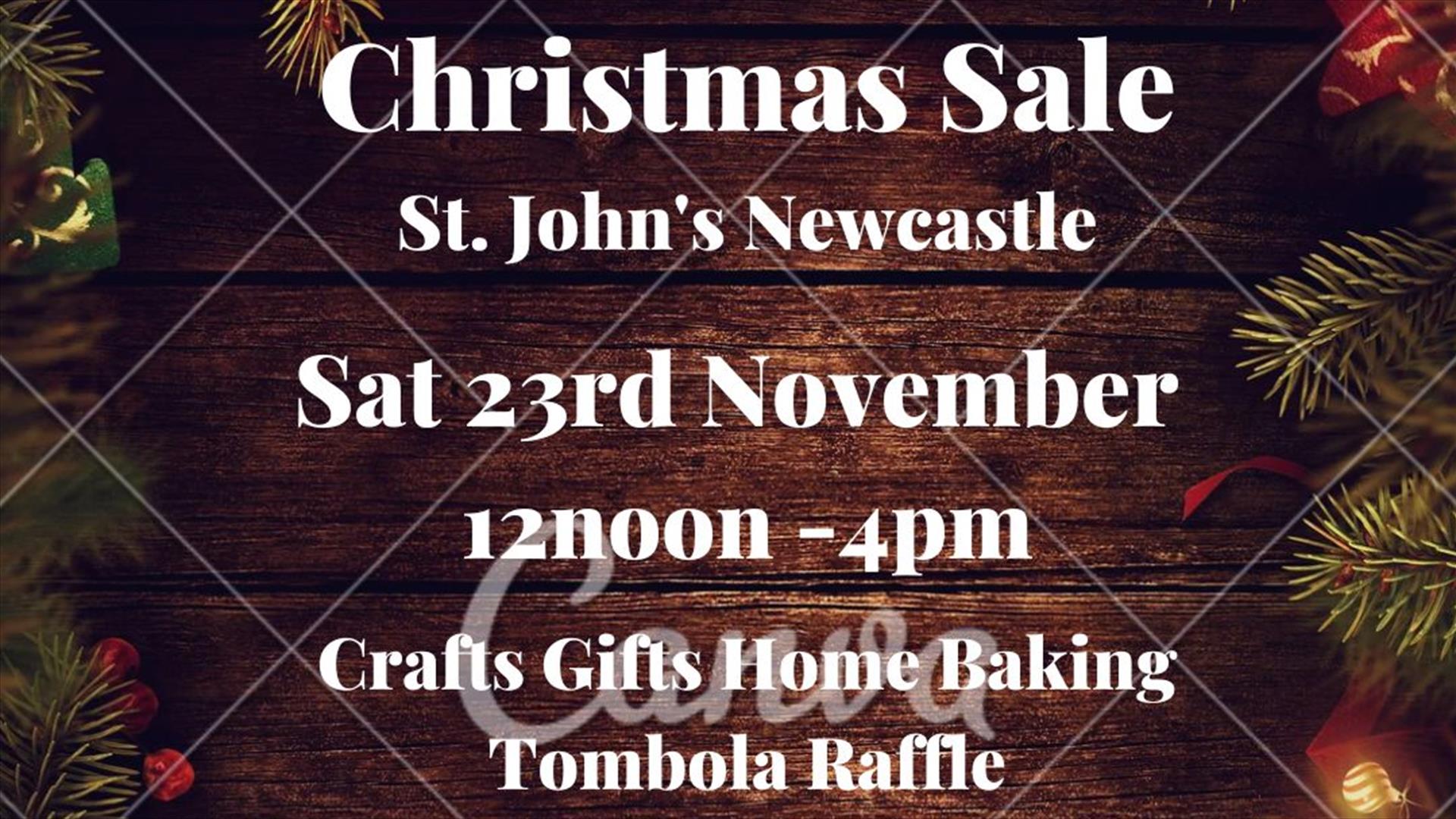 Christmas Sale St John's Hall Saturday 23rd at 12 noon
