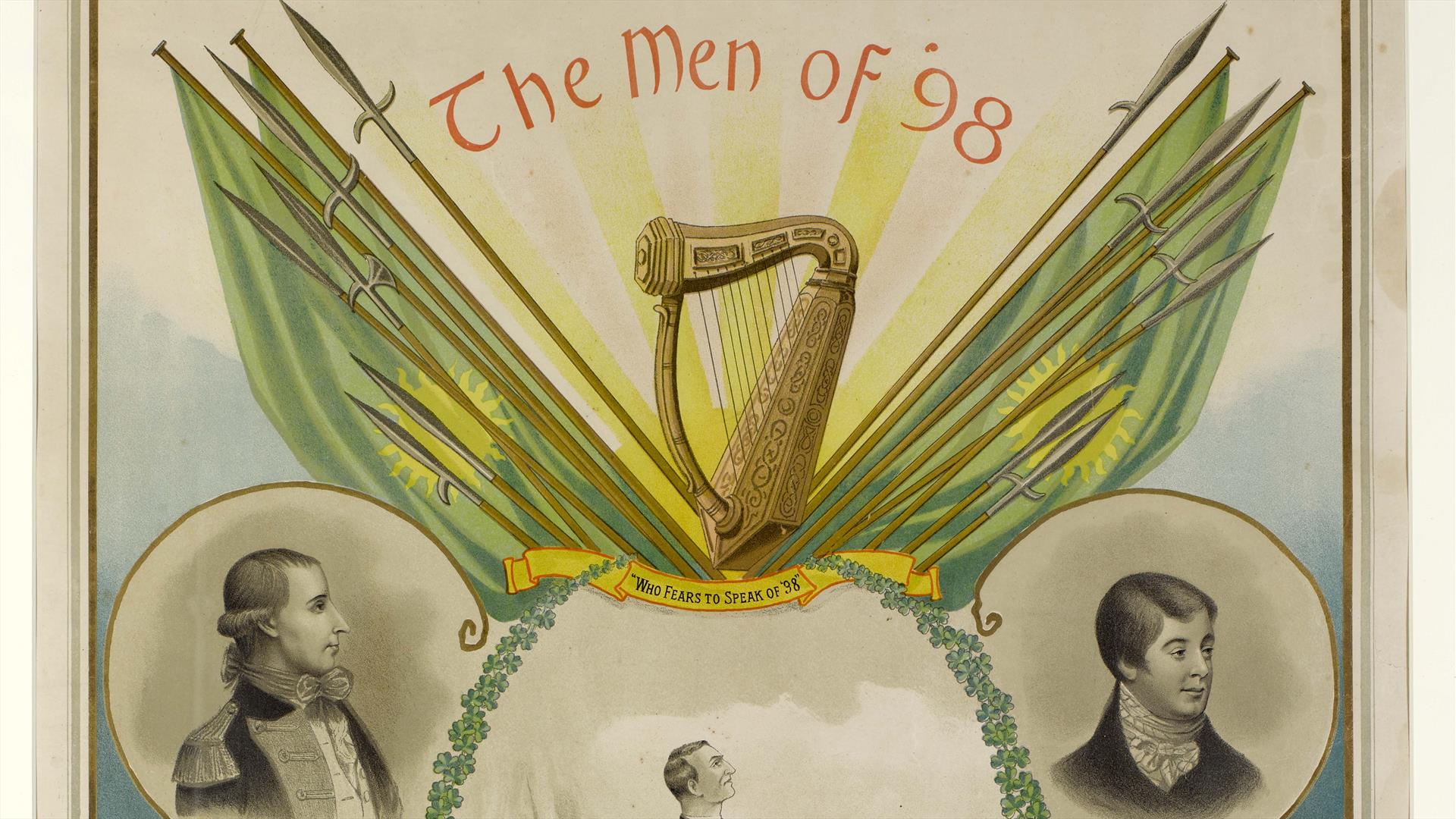 Lithograph to commemorate the centenary of the 1798 Rebellion