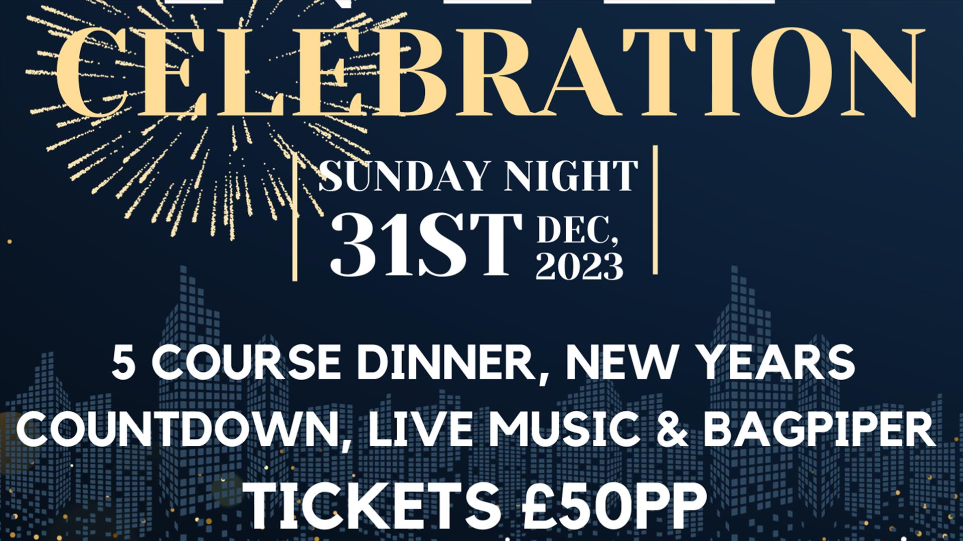 New Years Eve poster for Harbour House, Newcastle County Down