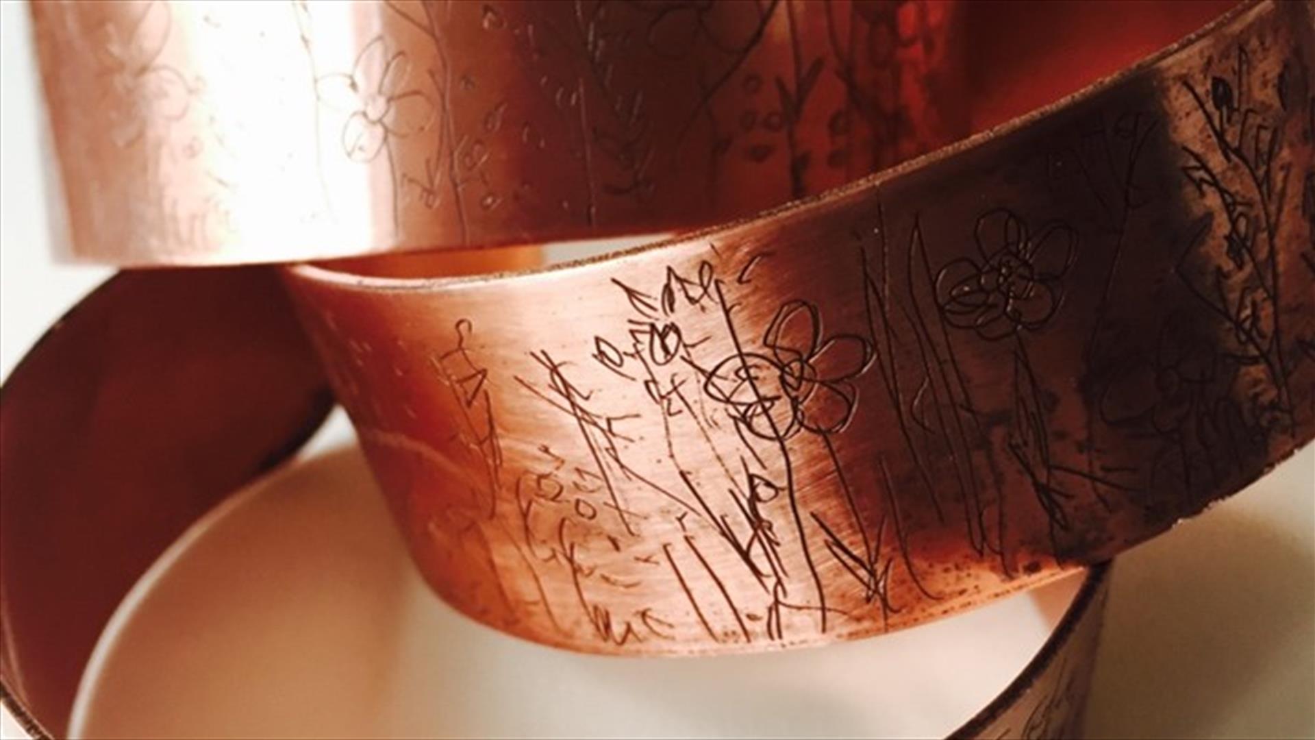 Copper Etched Cuff at Down County Museum