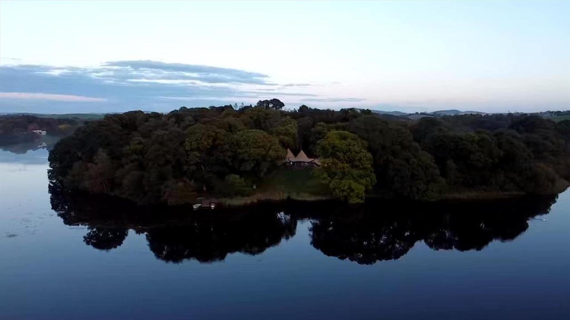 Finnebrogue woods drone shot