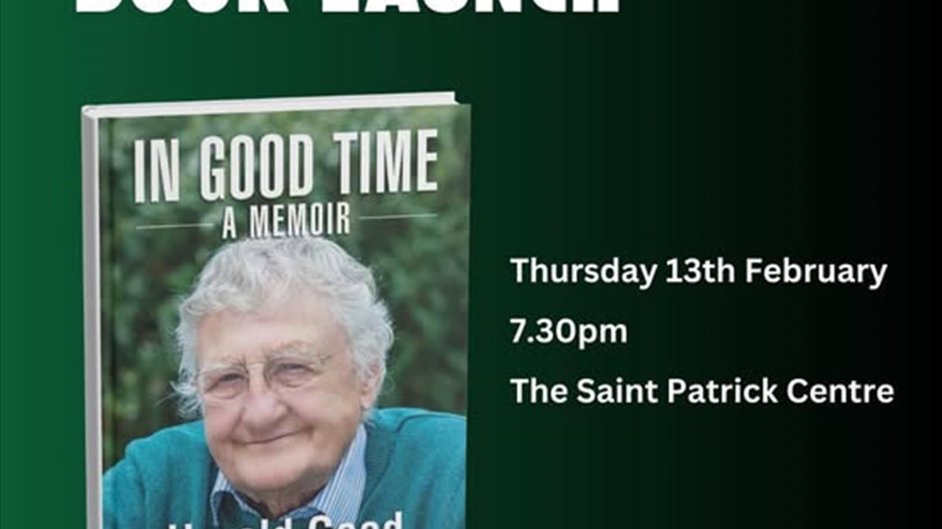 Rev Harold Book Launch Poster on the 13 February St Patrick Centre Downpatrick