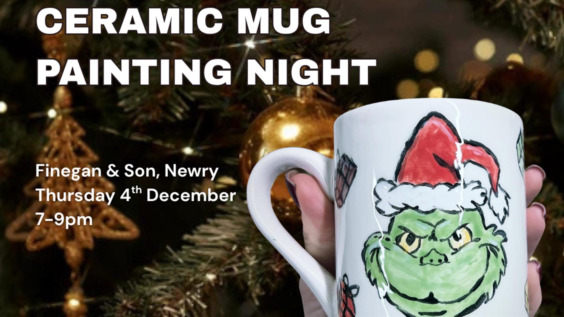 Christmas Ceramic Mug Painting with Art Studio 23