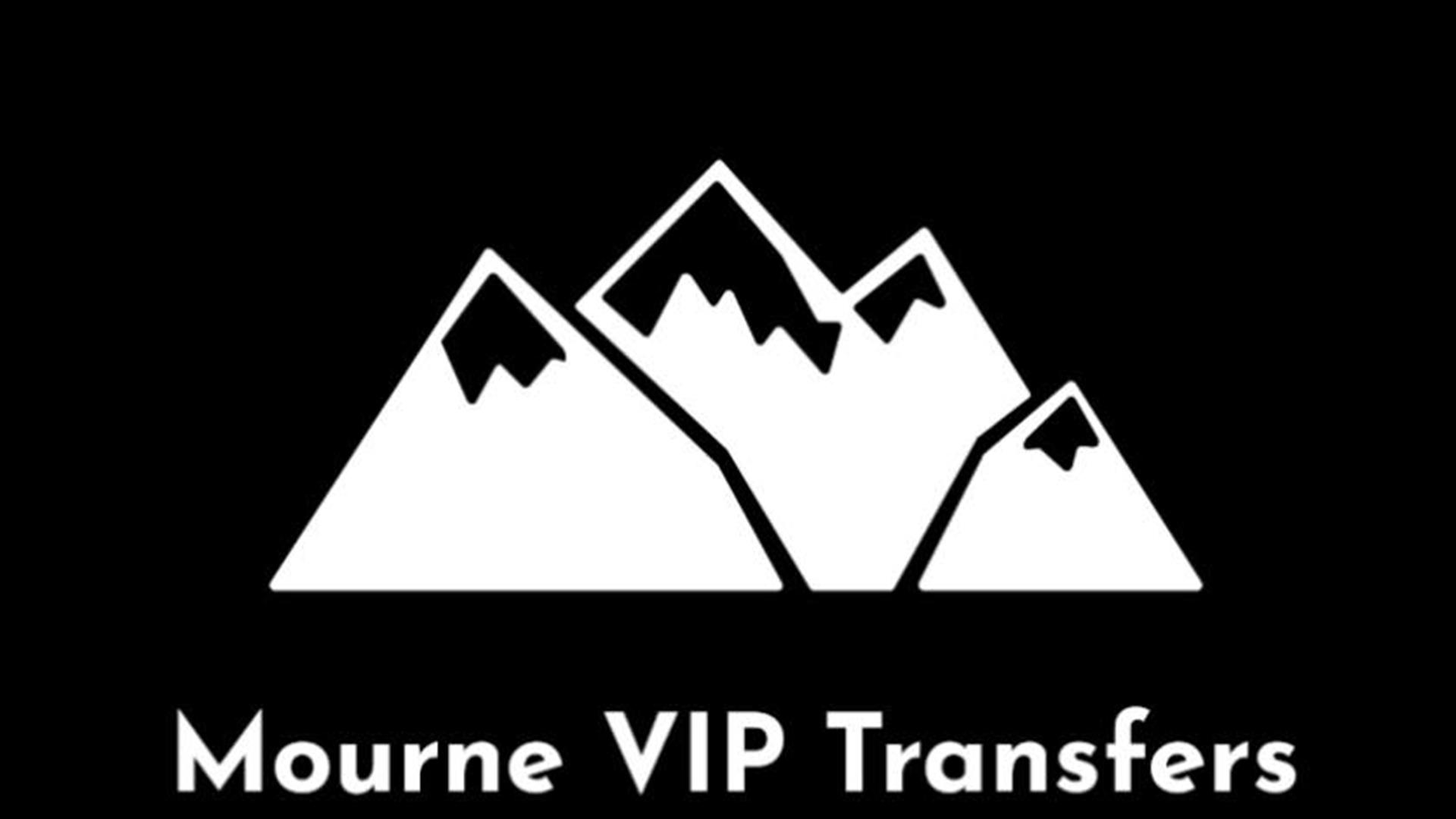 Logo of stylized Mourne mountains shape in black and white.