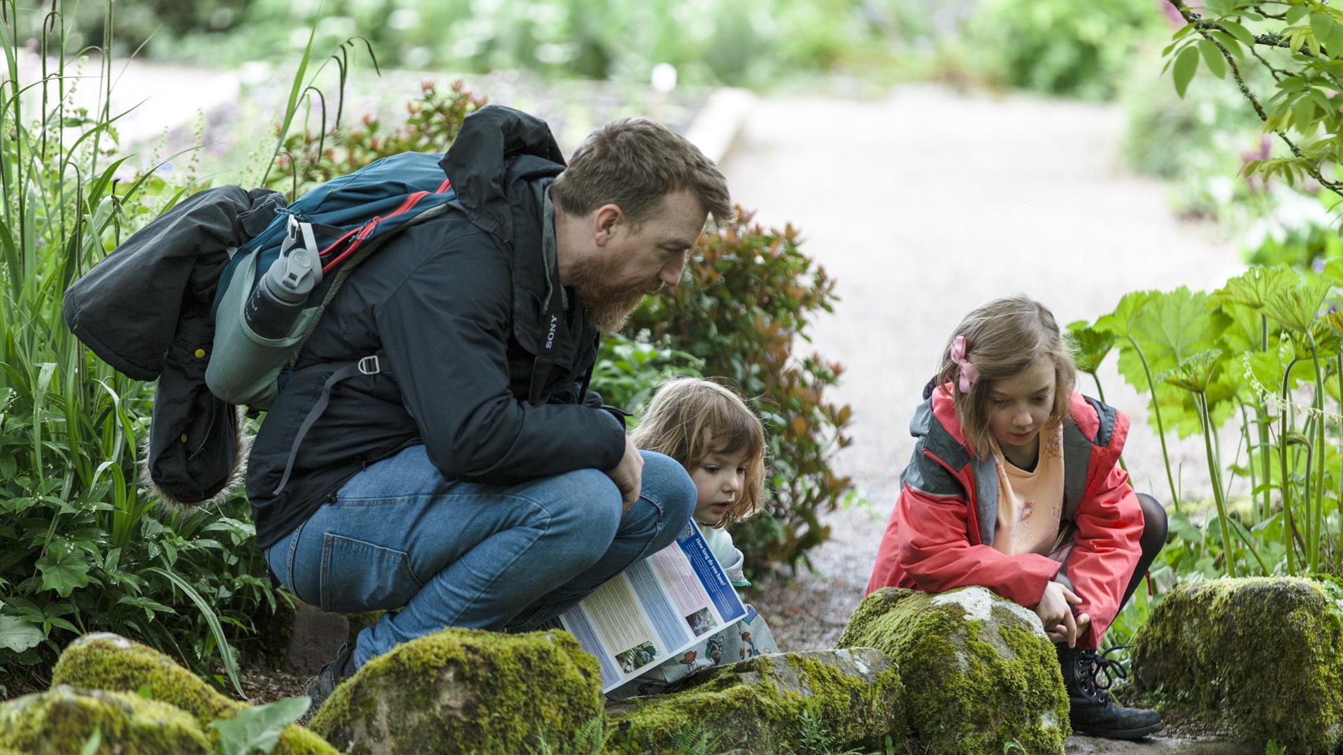 Family enjoying Easter trail at Rowallane Garden