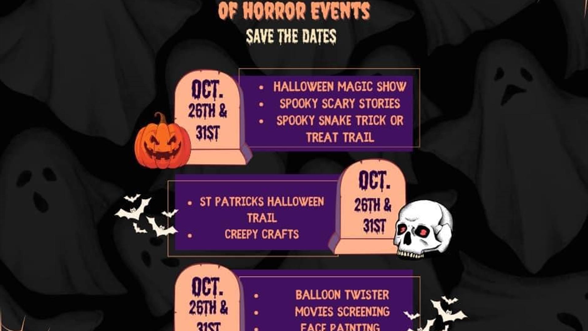 Graphic of Halloween Event schedule