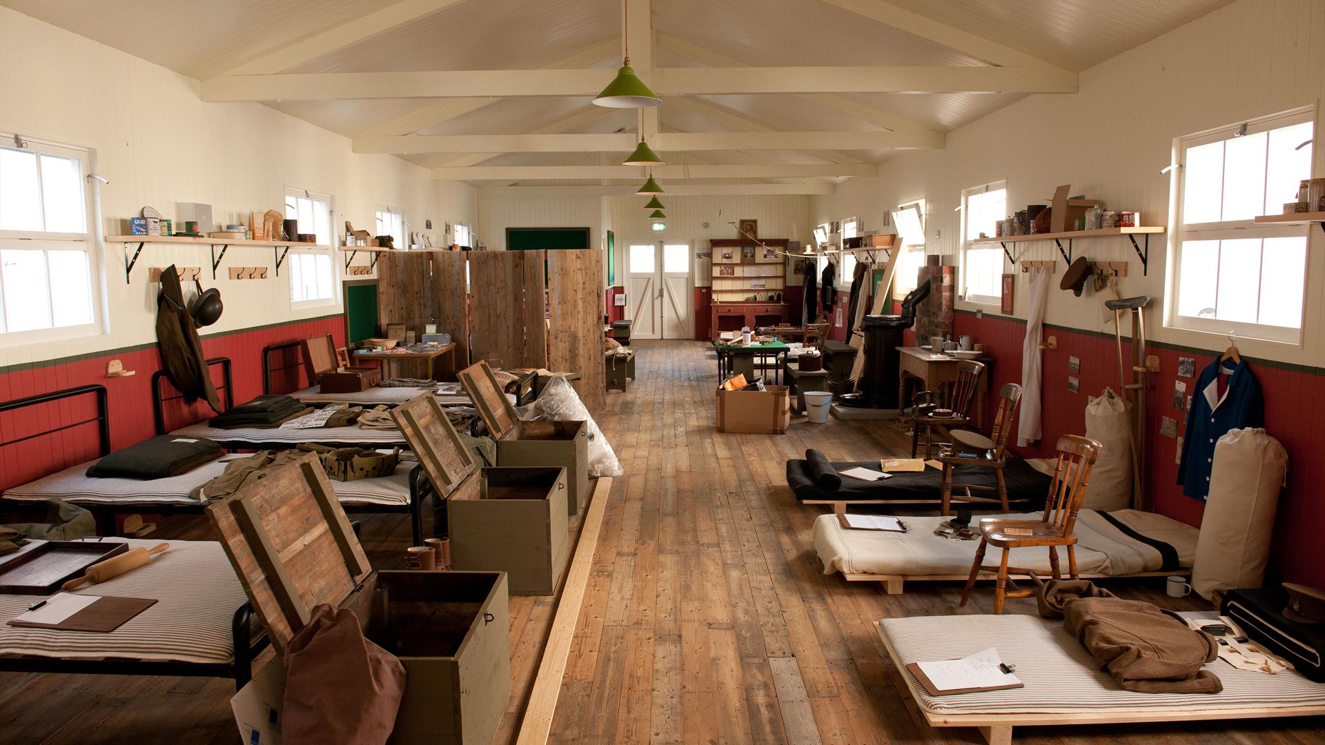 Interior of the Ballykinler Hut exhibition at the Down County Museum
