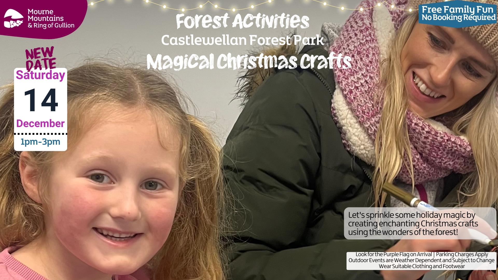A child enjoying Forest Activity crafts at Castlewellan Forest Park.