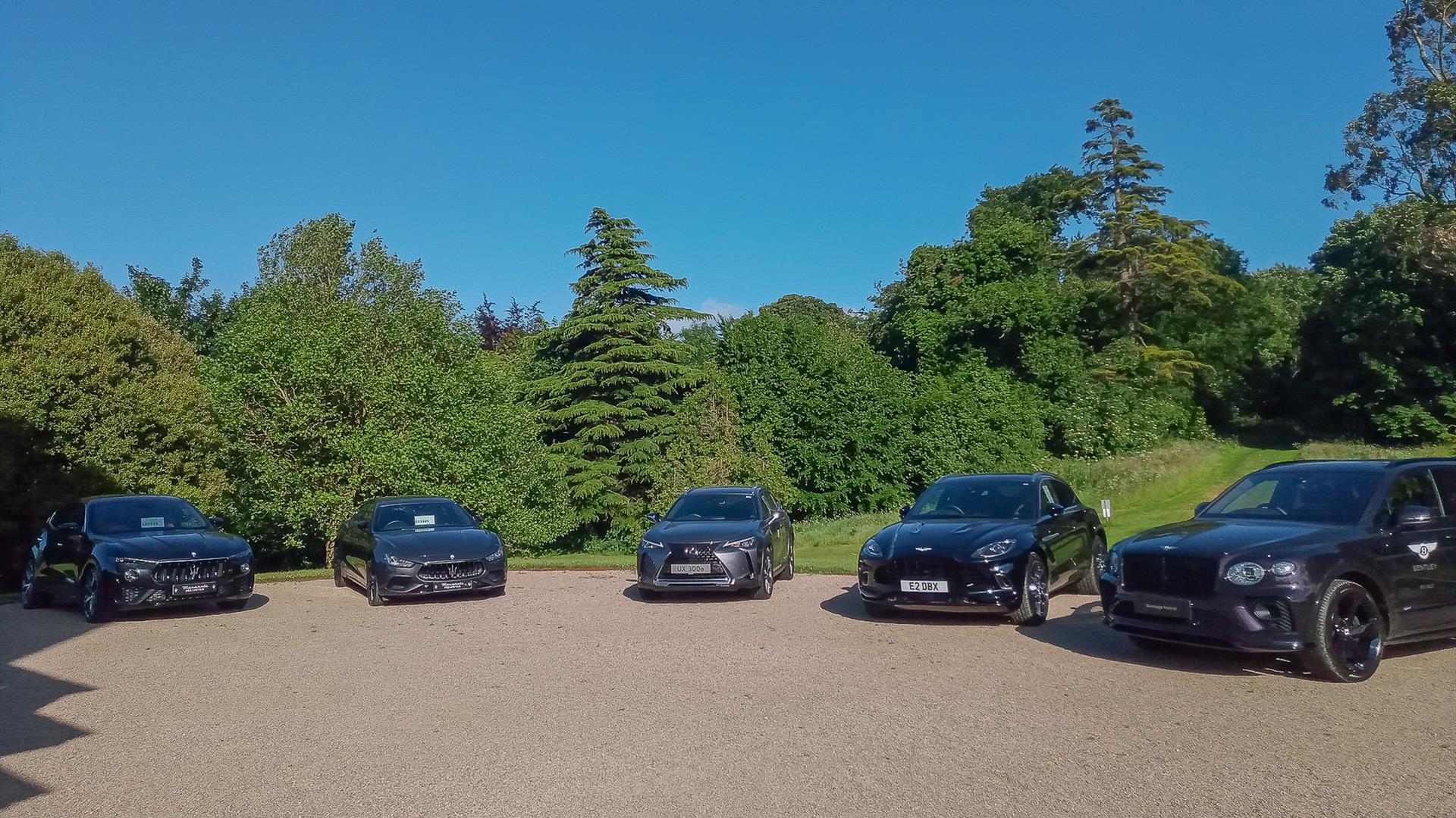 Super cars on the lawn at Castle Ward