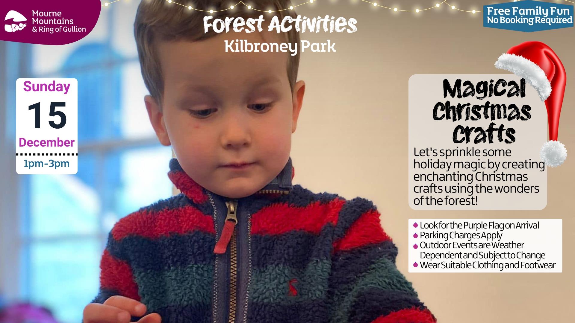 Child enjoying Forest Activities Crafts at Kilbroney Park