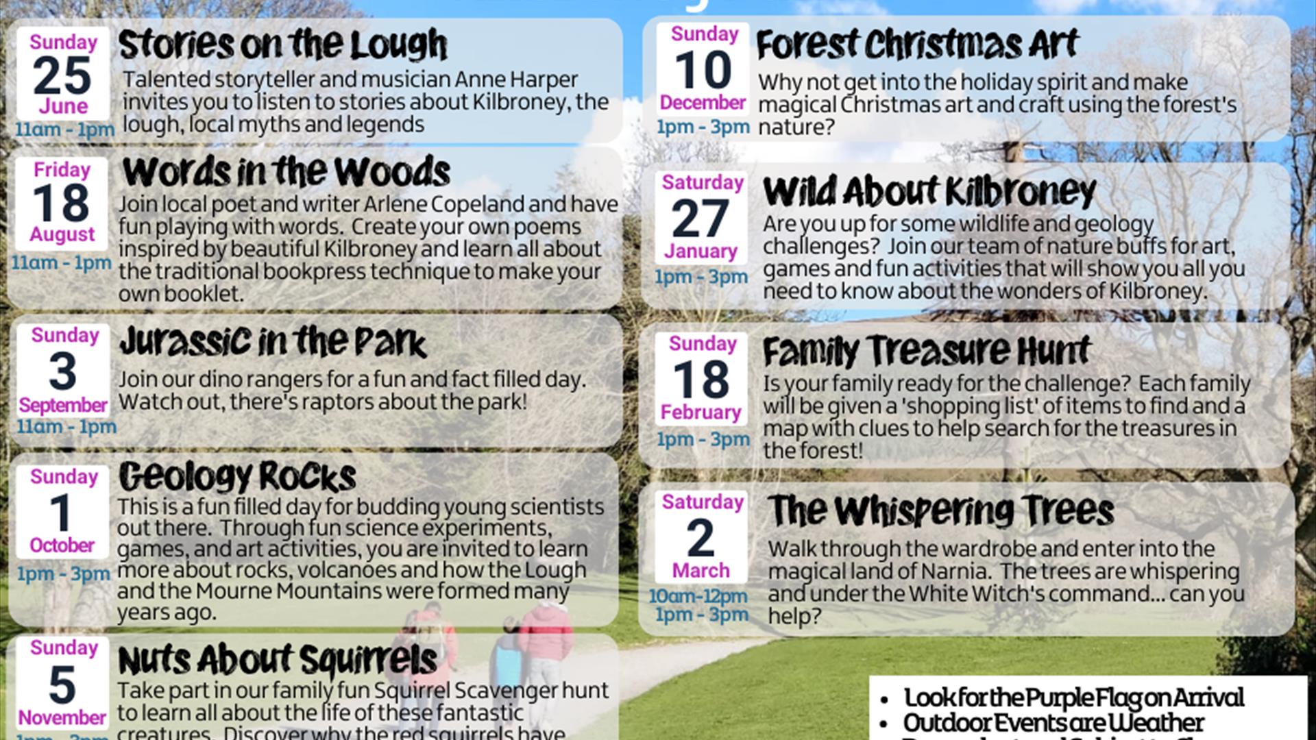 Kilbroney Park Forest Activities poster