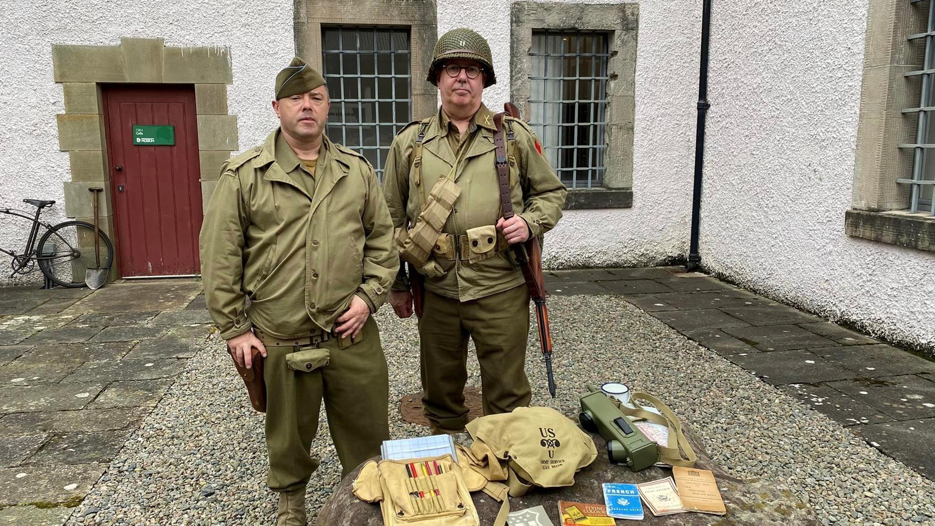 Living history actors dressed as American GIs