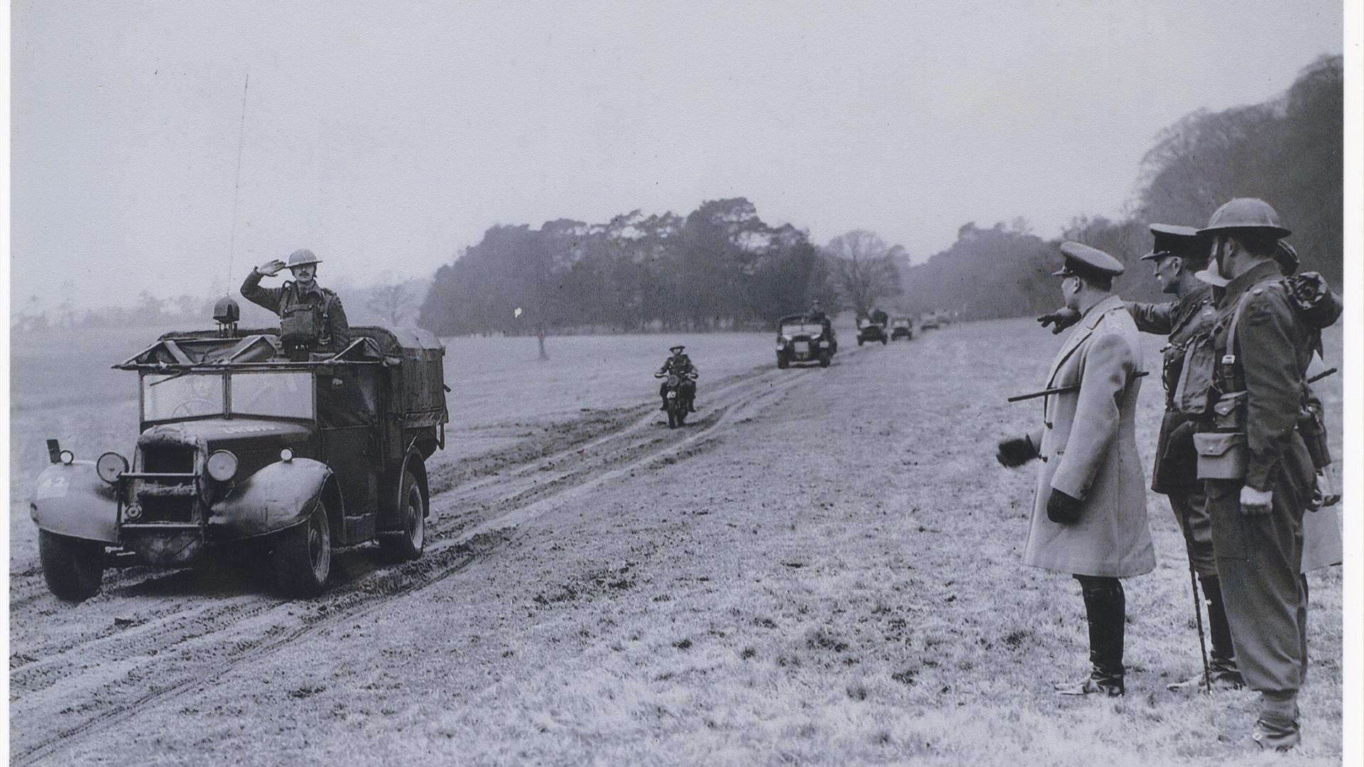 The Duke of Gloucester inspecting troops at Mourne Park, Kilkeel