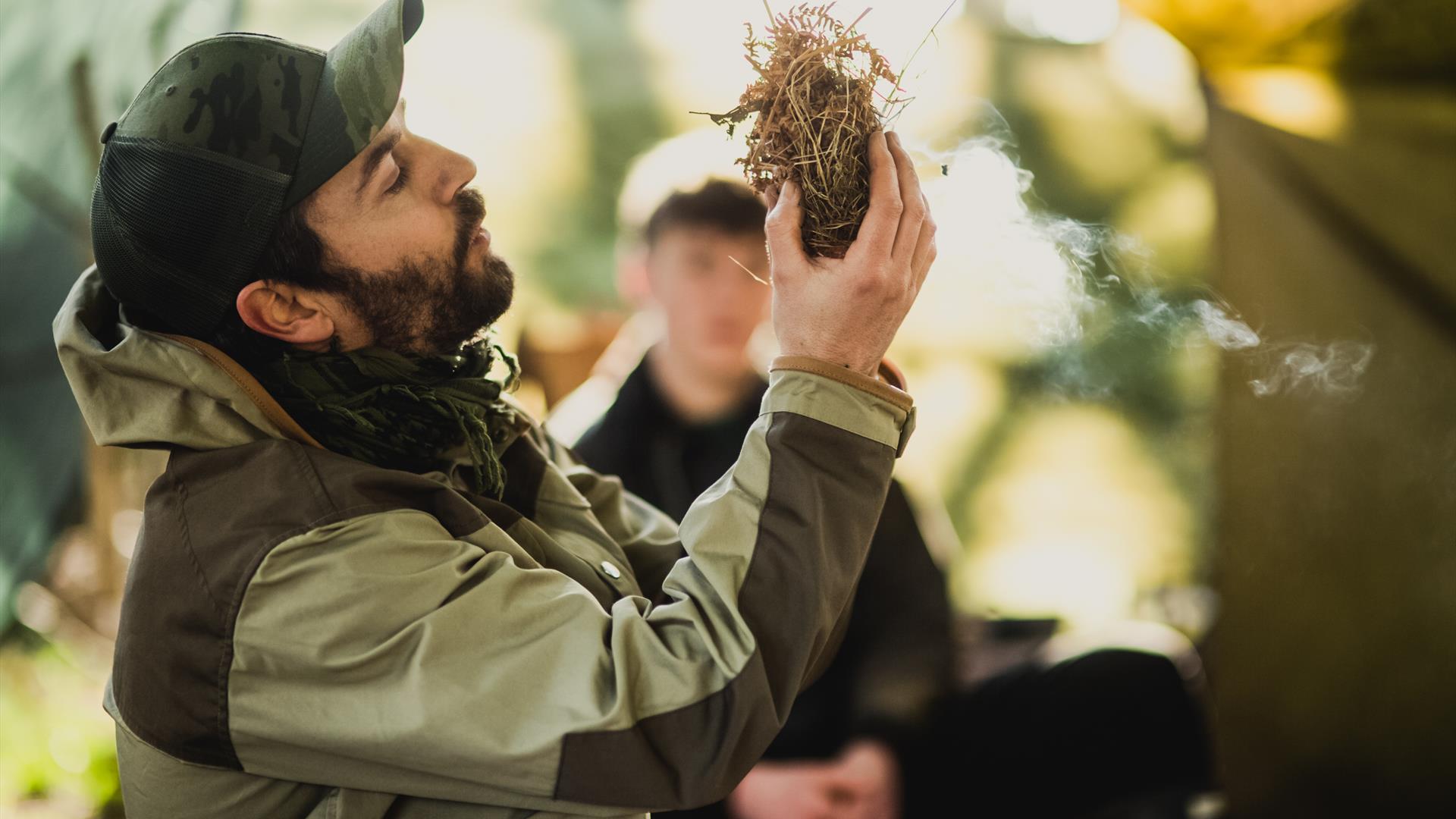 Bushman Rob making Fire