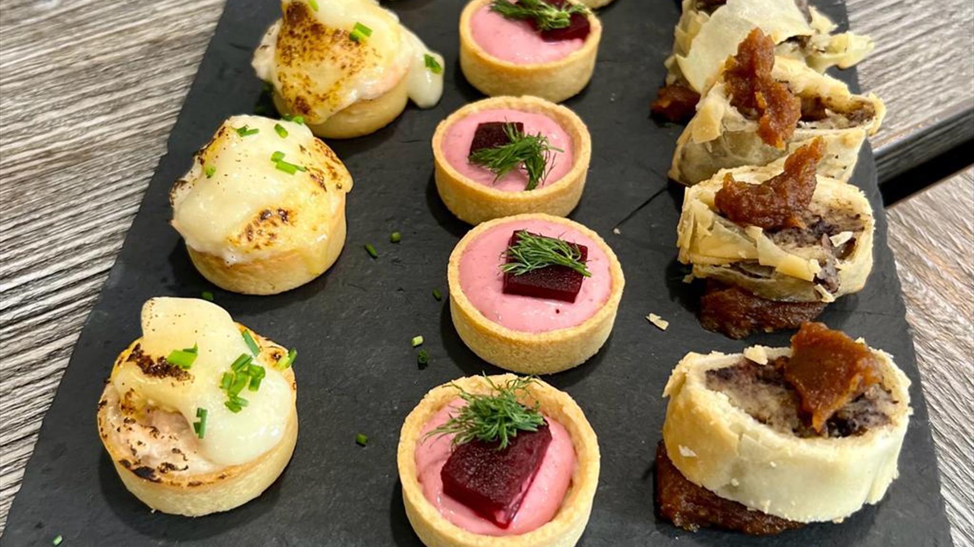 Newry Food Tour - Canapes on a slate