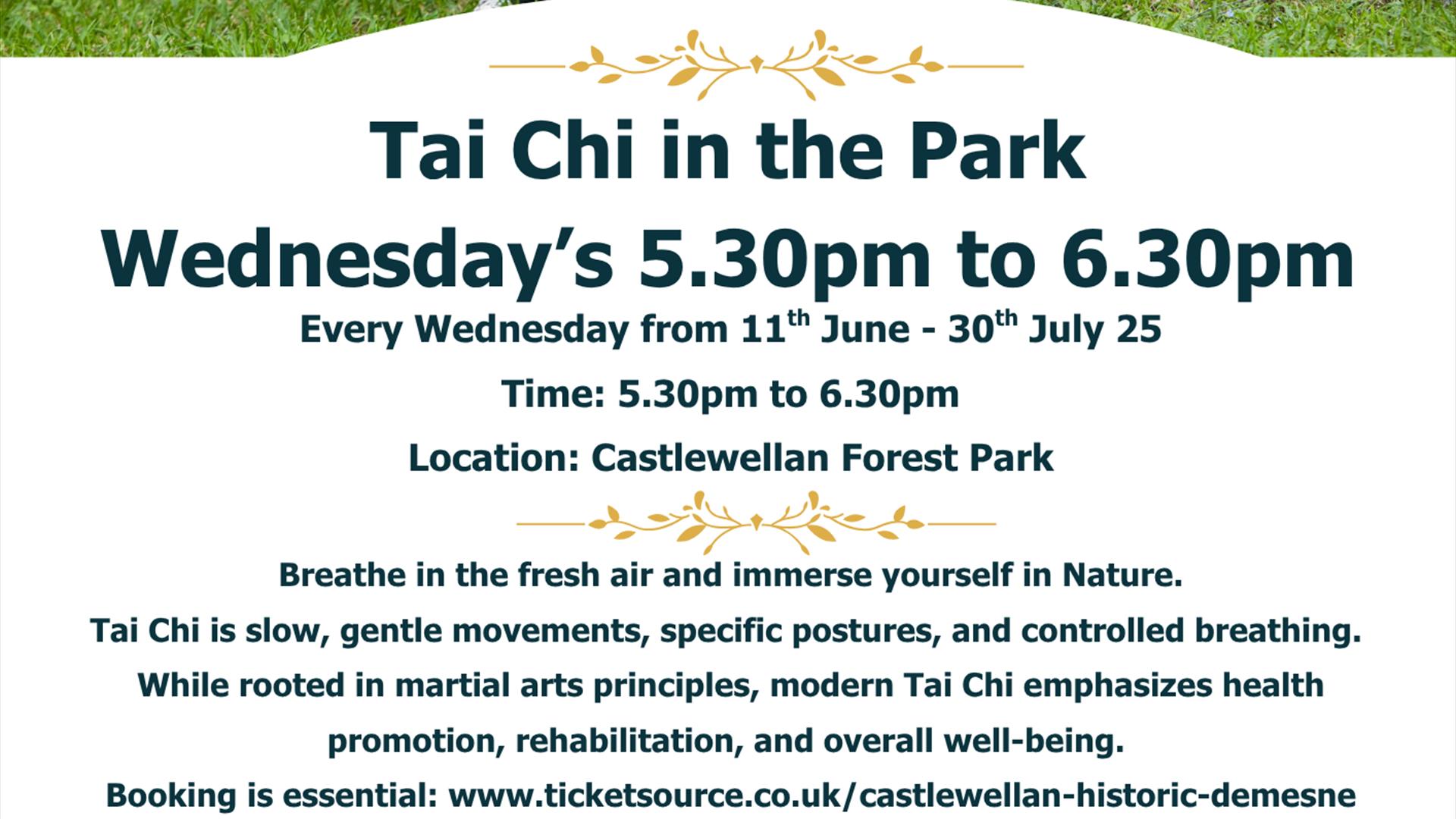 Photo of poster promoting Tai Chi in the Park