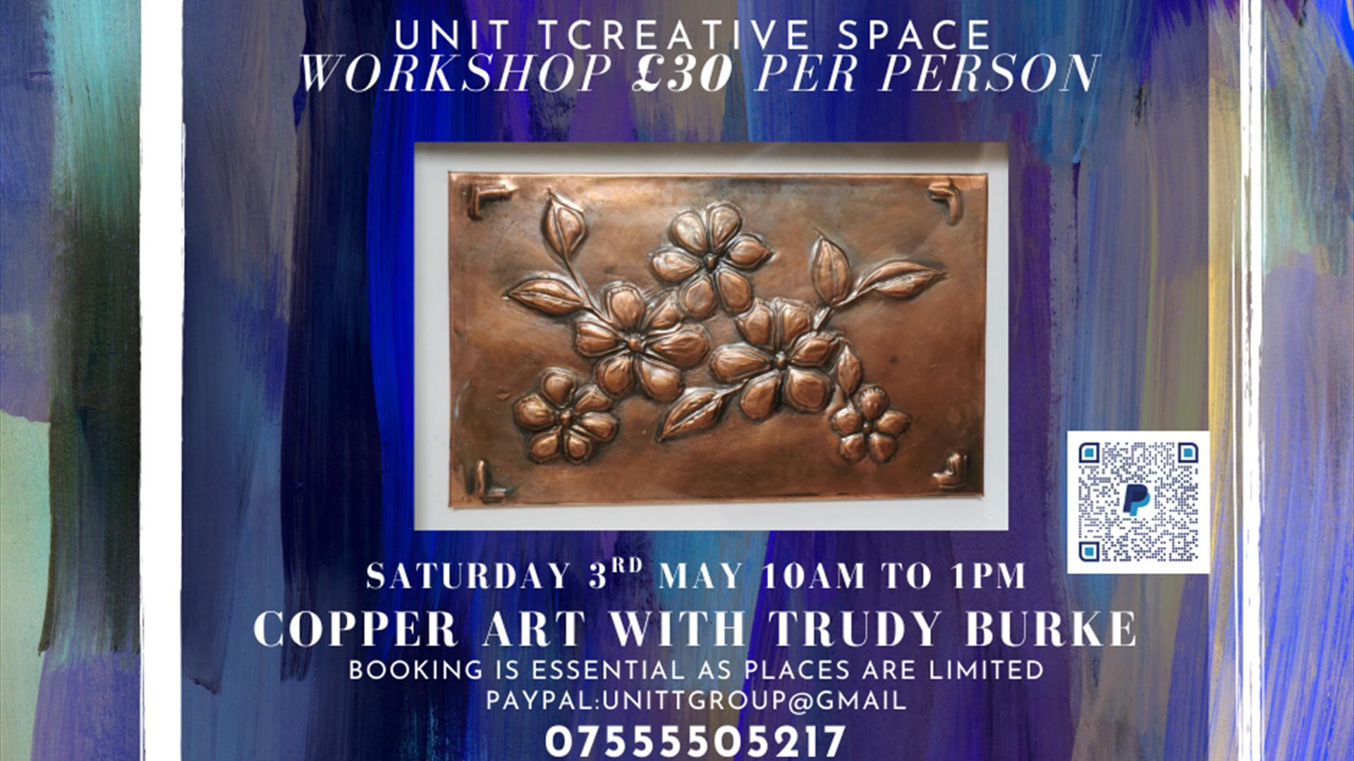 image of flyer with copper art workshop details