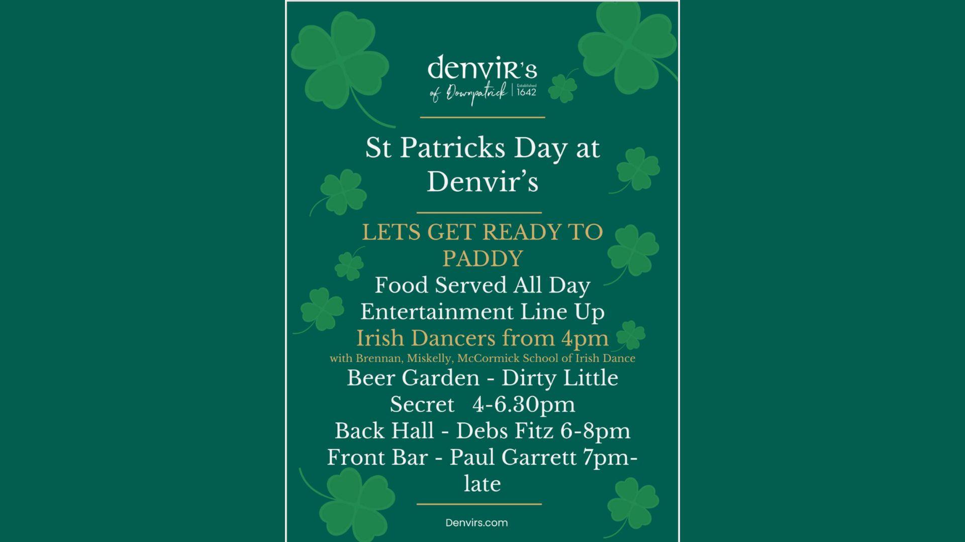 St Patricks Day At Denvirs of Downpatrick Line Up
