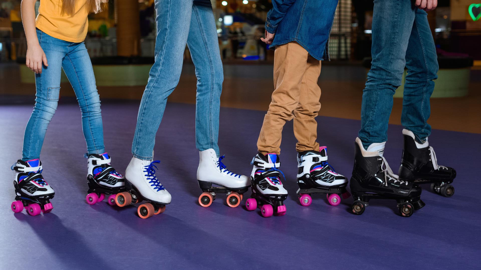 Children on roller skates at the roller skating disco