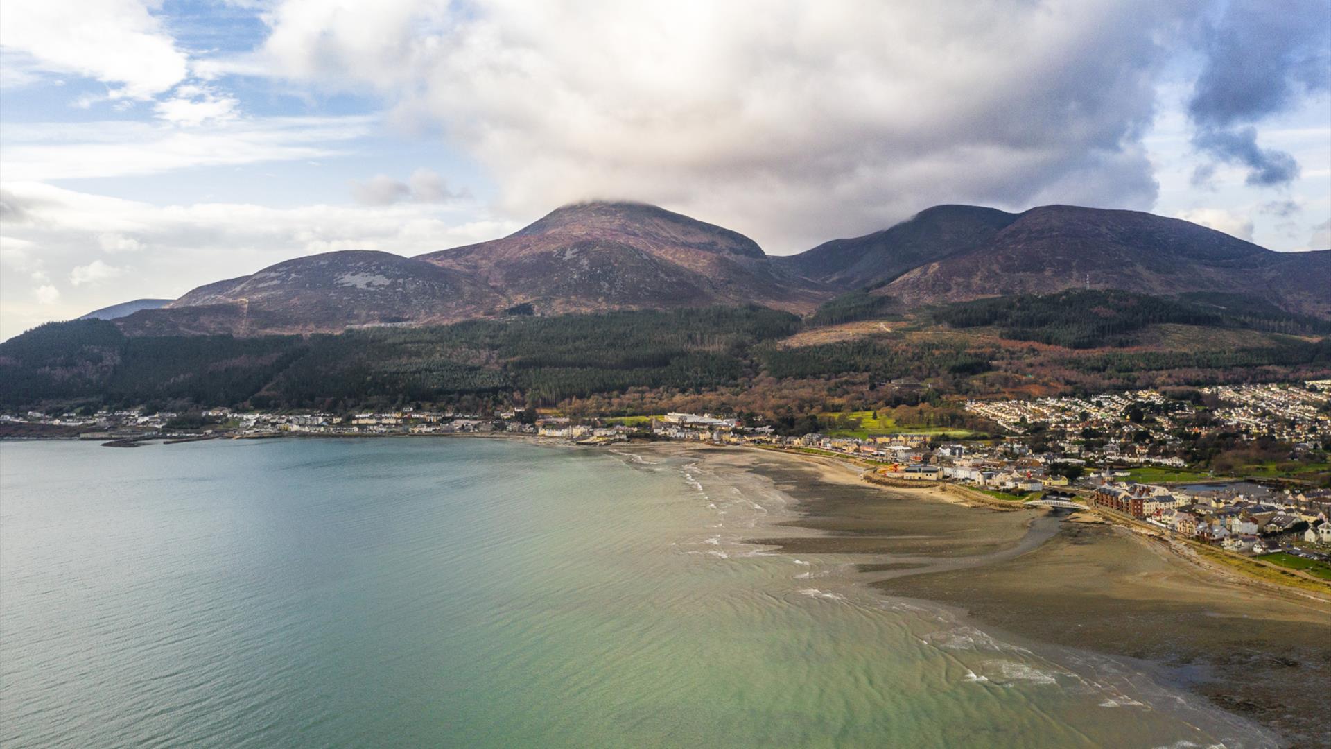 Newcastle view of Mourne Mountains