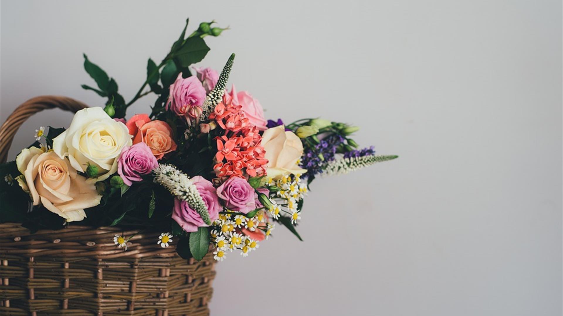 flowers in a basket