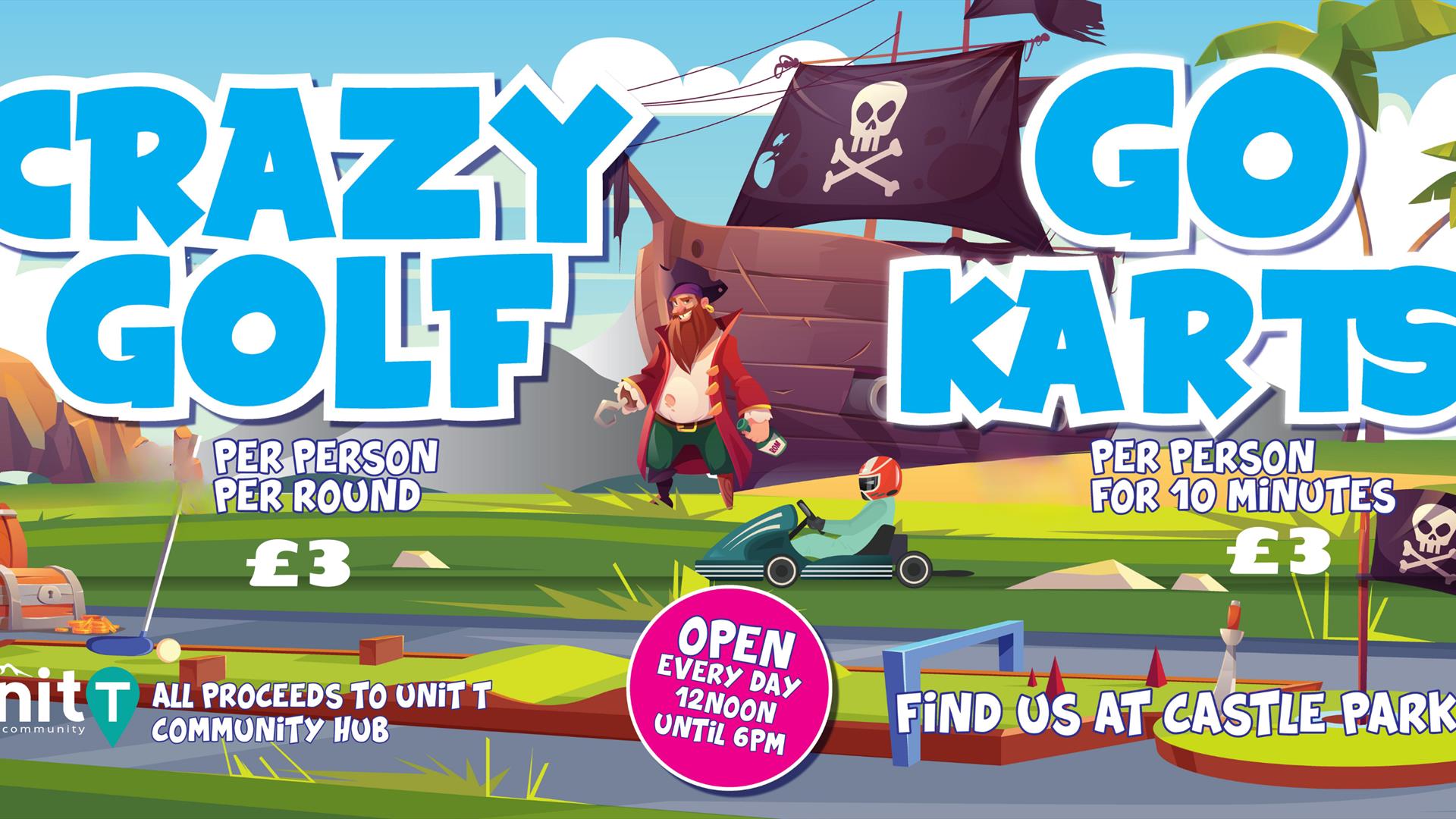 crazy golf and go karts