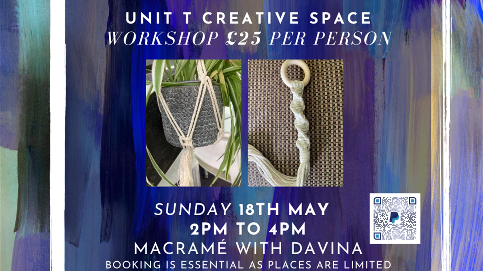 flyer of details of macrame workshop