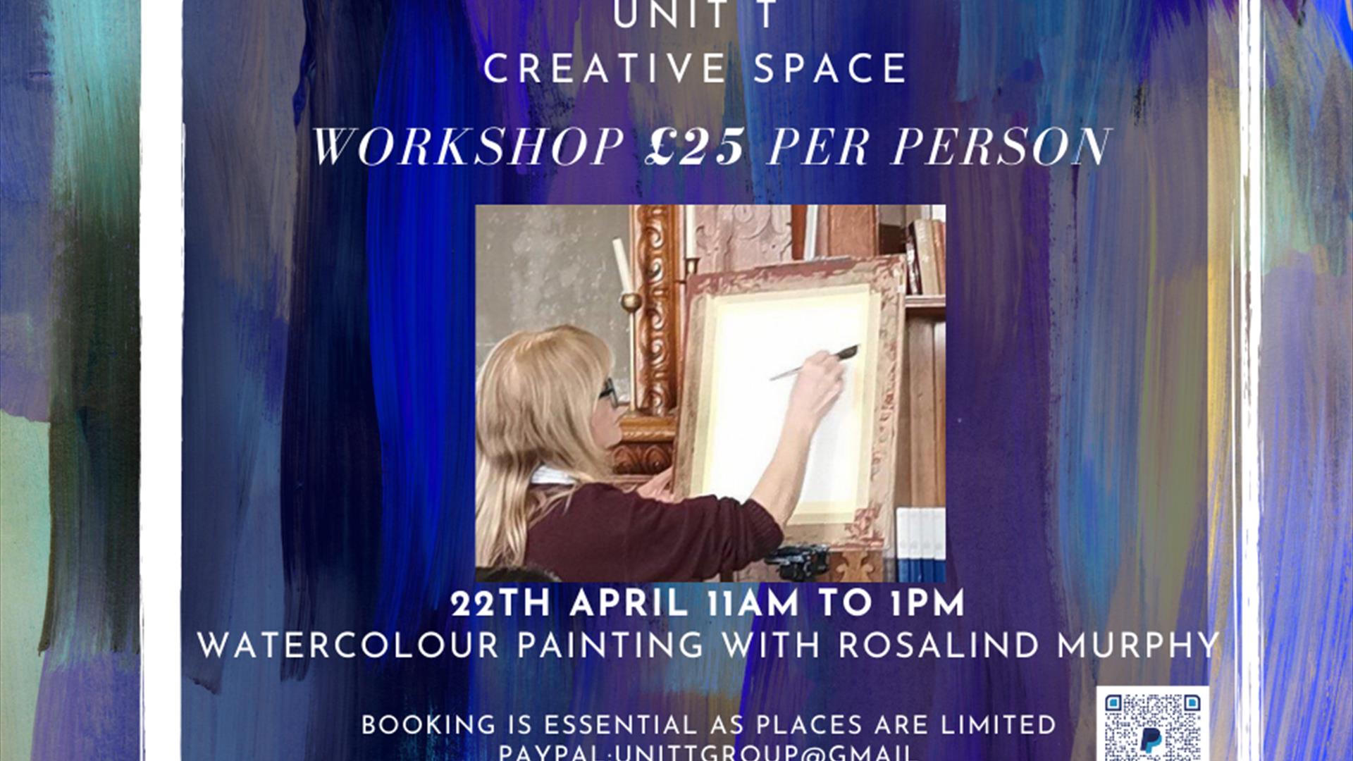 photo of flyer to promote the watercolour workshop