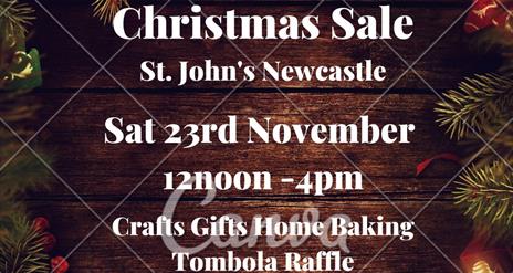 Christmas Sale St John's Hall Saturday 23rd at 12 noon