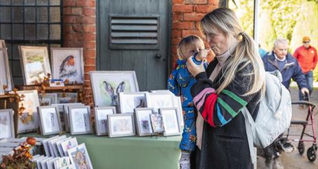Family enjoying easter market at Rowallane Garden