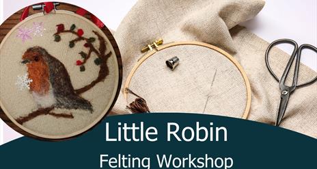 flyer of little robin felting workshop