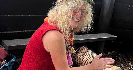 Marcella Drumming in the park