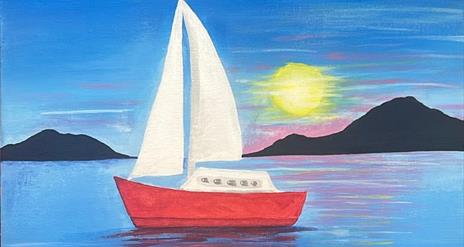Sail boat painting on canvas