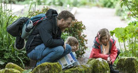 Family enjoying Easter trail at Rowallane Garden