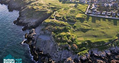 A birds' eye view of Ardglass Golf Club, Ardglass