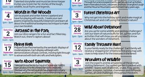 Poster of events taking place at Delamont Country Park